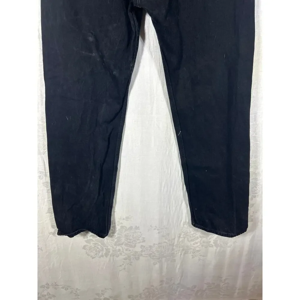 Levis Jeans 505 38x34 Black Denim Straight Leg Grunge Americana Charcoal Wash